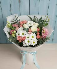 Букет цветов из:  Розы, Лизиантусы и Хризантемы в Федоровском