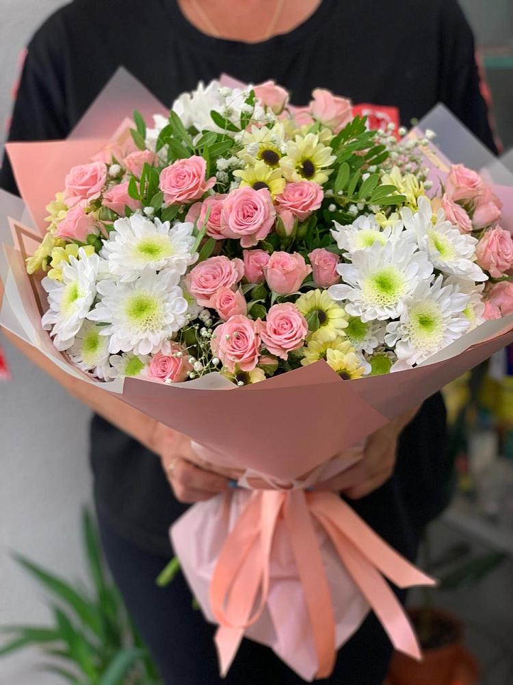Букет цветов из: Розы и Хризантемы в Федоровском