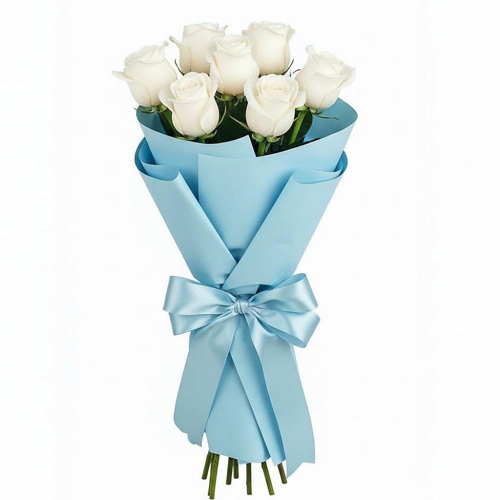 Букет 7 белых роз Проуд в Федоровском