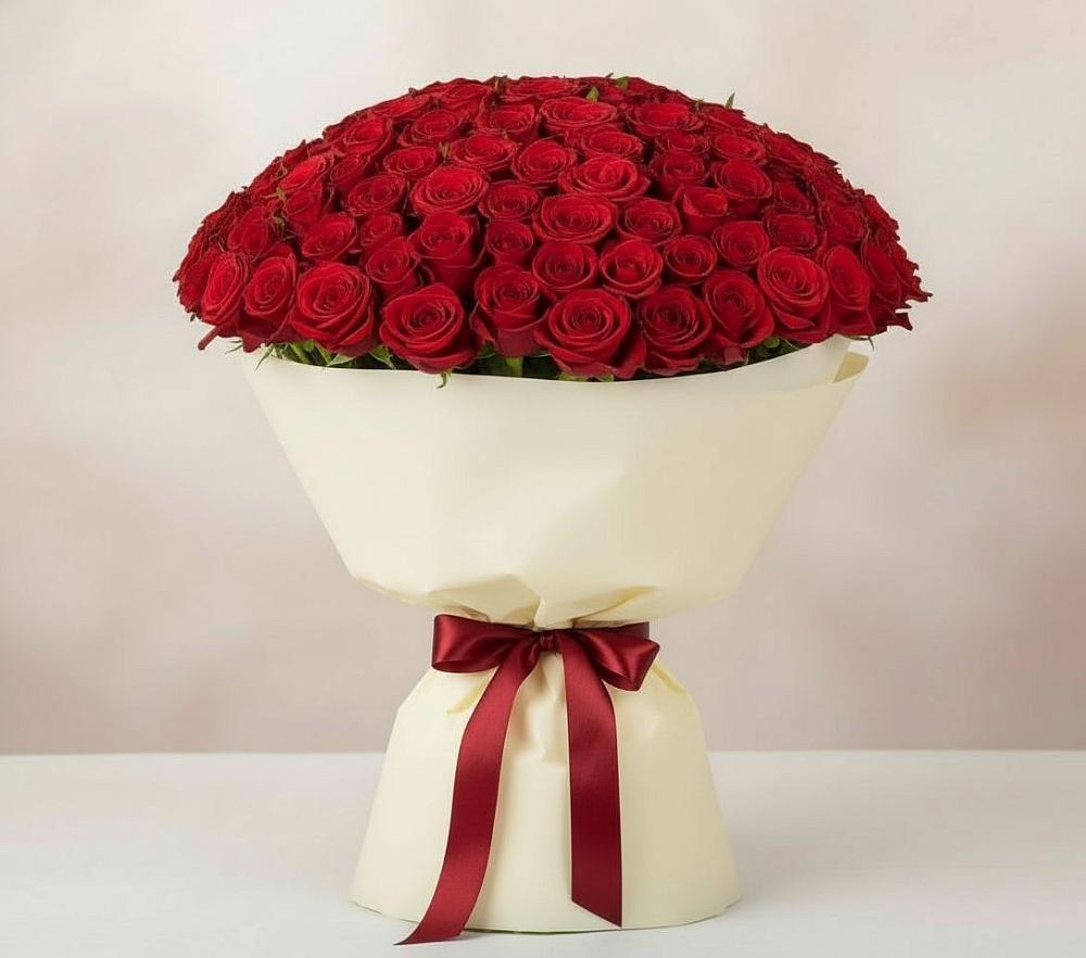 Букет 101 Красная роза Милано в Федоровском