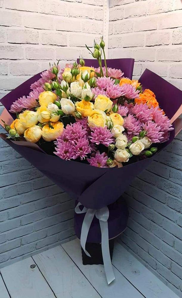 Букет цветов из: Хризантемы и Розы в Федоровском
