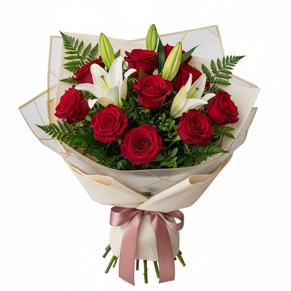 Букет цветов из: Лилии и Розы в Федоровском