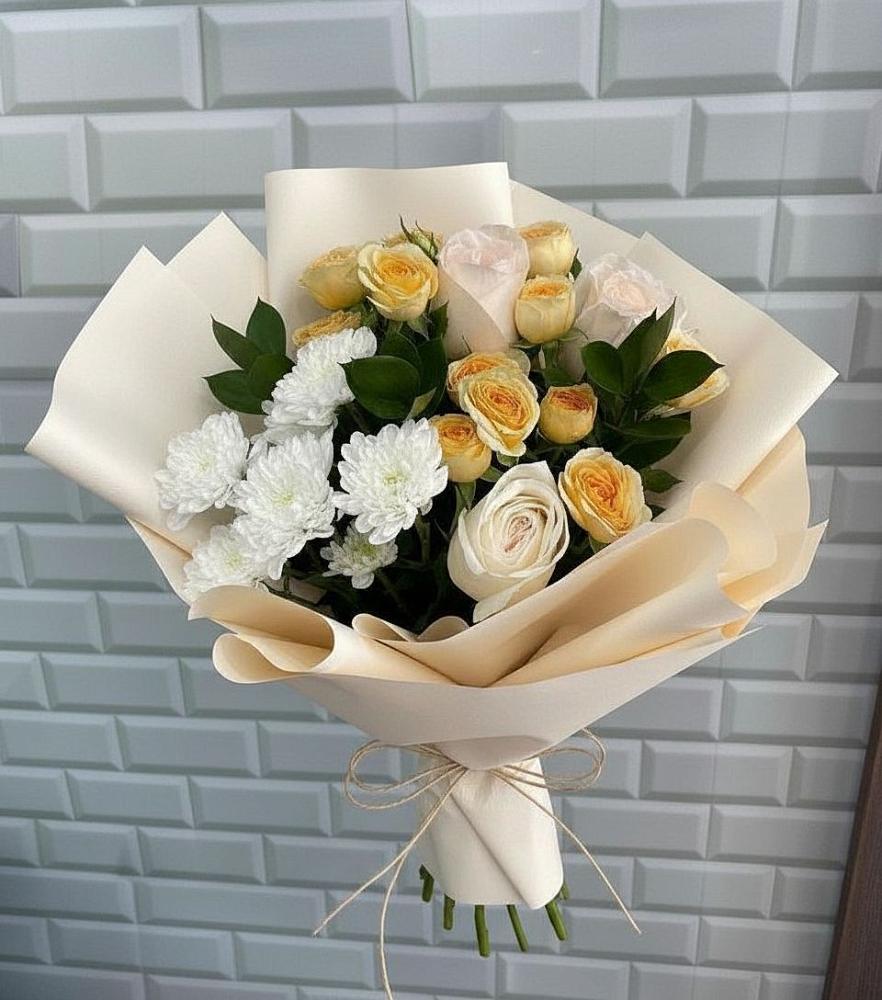 Букет цветов из: Розы и Хризантемы в Федоровском