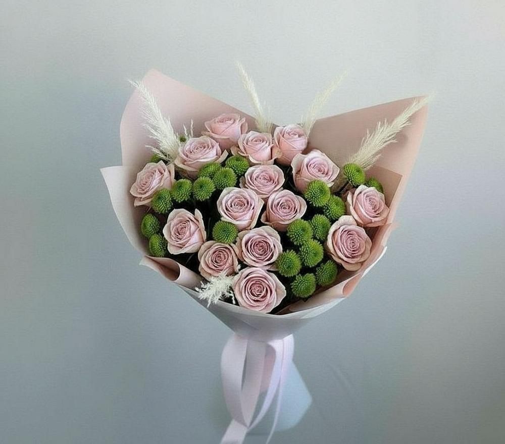 Букет цветов из: Розы и Хризантемы в Федоровском