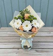 Букет цветов из:  Герберы, Розы и Хризантемы в Федоровском