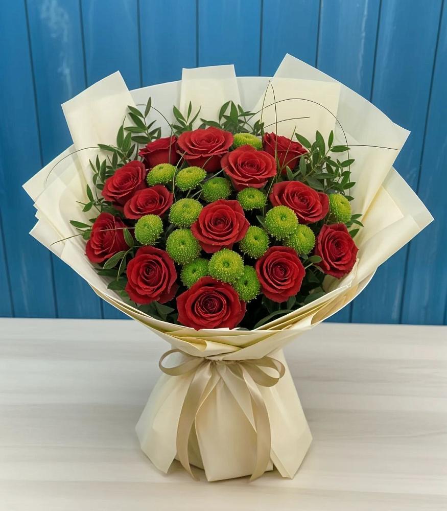 Букет цветов из: Розы и Хризантемы в Федоровском