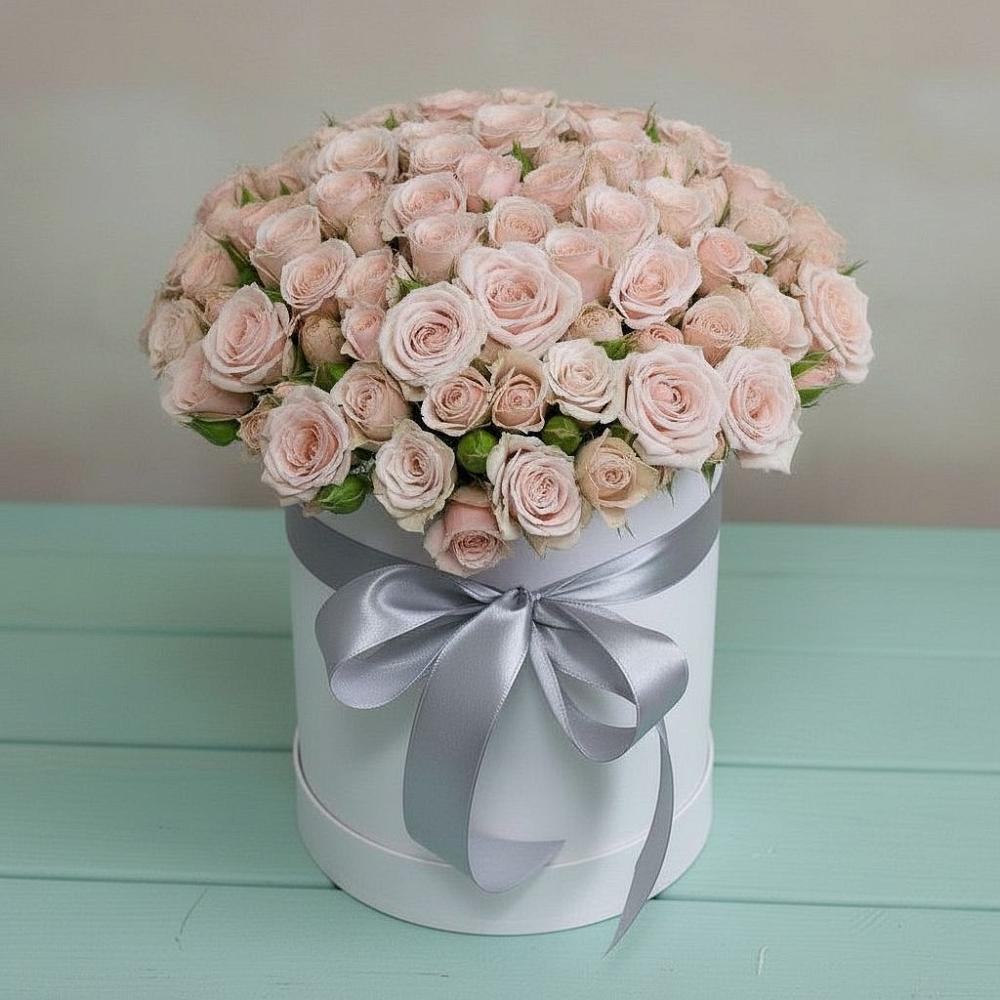 Цветочная композиция из Розы в шляпной коробке в Федоровском